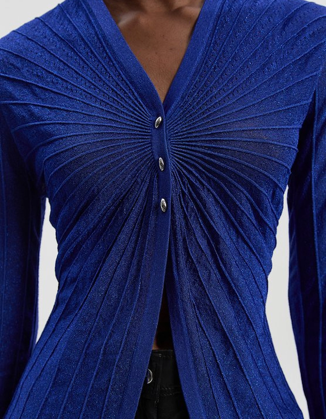 Sparkle Metallic Knitted Fitted Cardigan