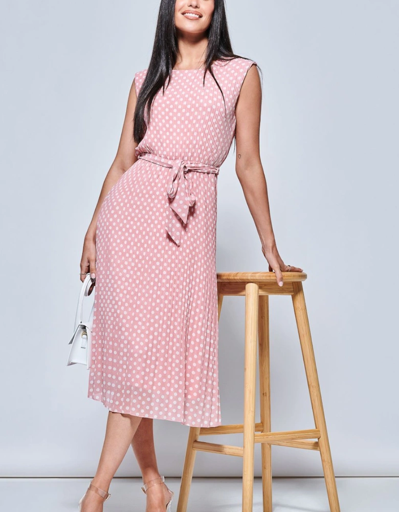 Hayes Pleated Chiffon Midi Dress