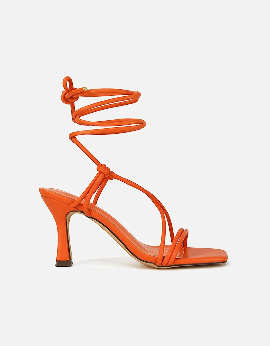 'Callie' Lace Up Square Toe Mid High Heel Sandals, 2 of 1