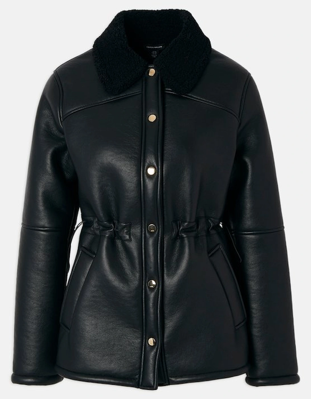 Faux Fur Collar Waisted Coat