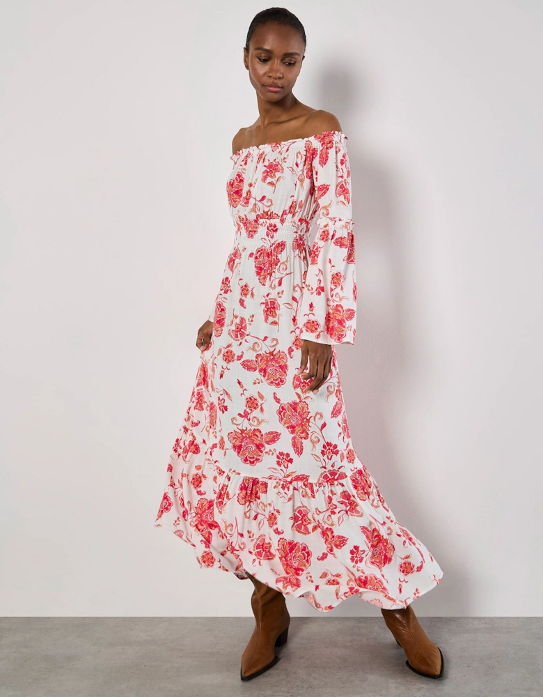 Floral Bardot Maxi Dress