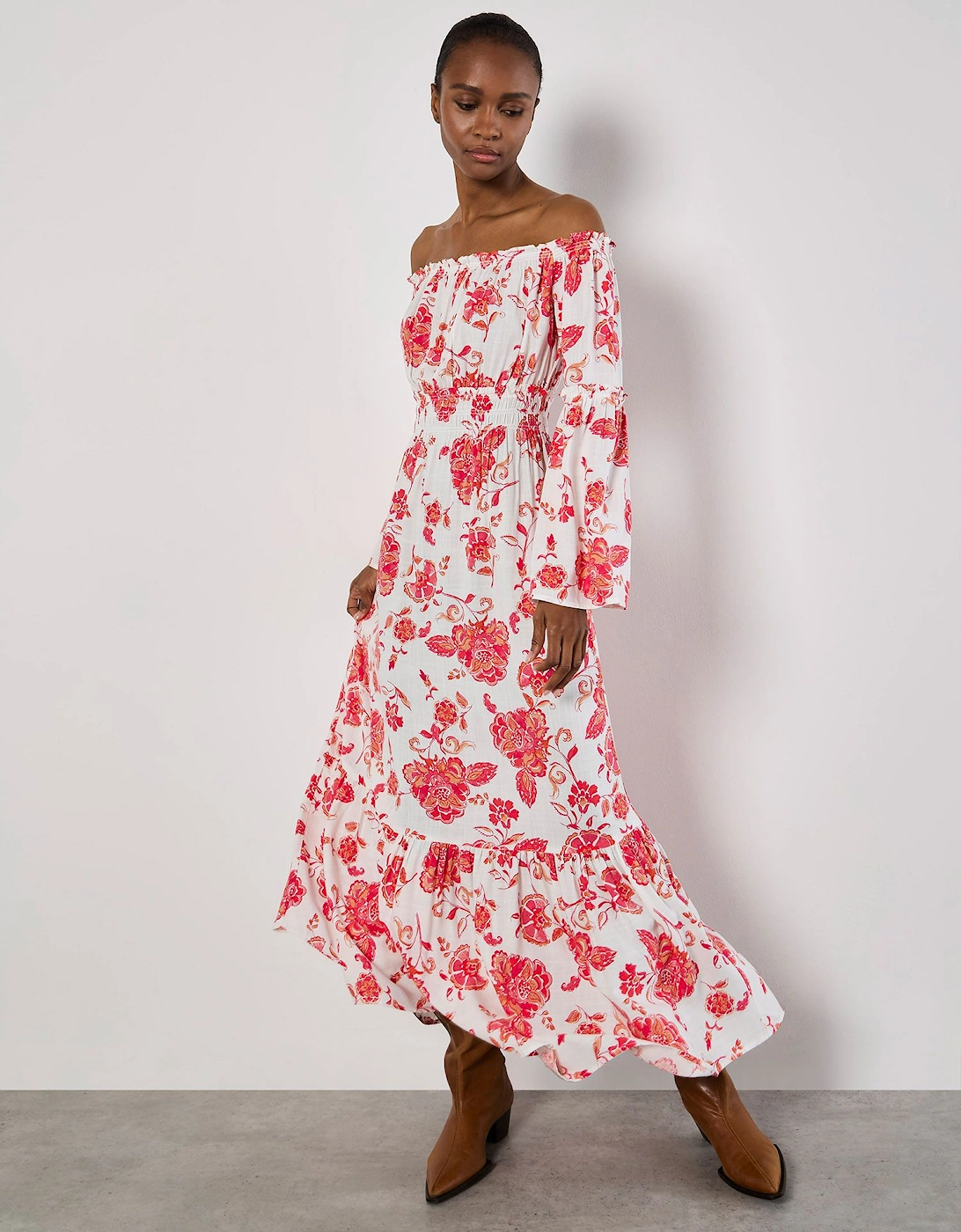 Floral Bardot Maxi Dress, 2 of 1