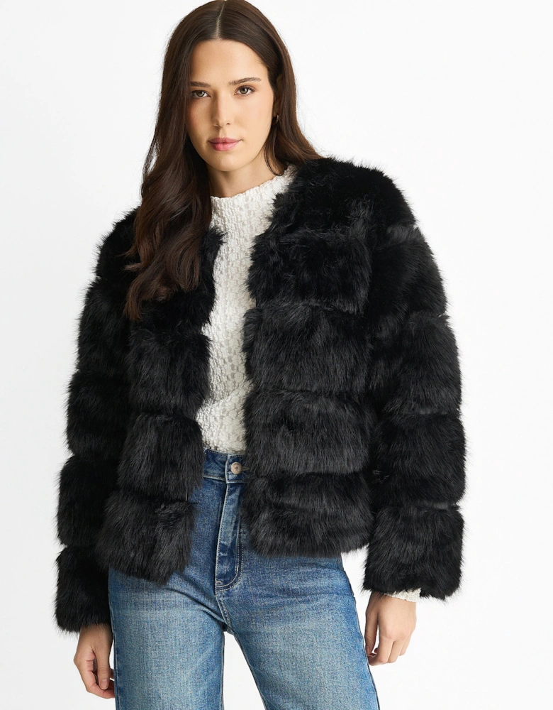 Black Soft Touch Fur Jacket