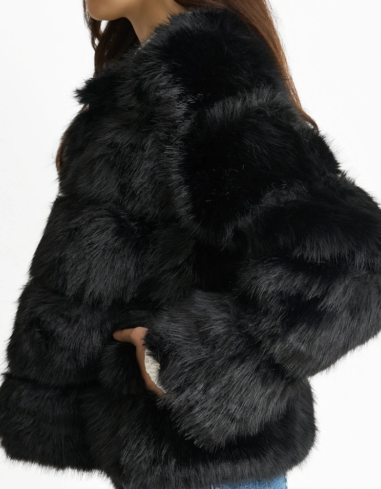 Black Soft Touch Fur Jacket