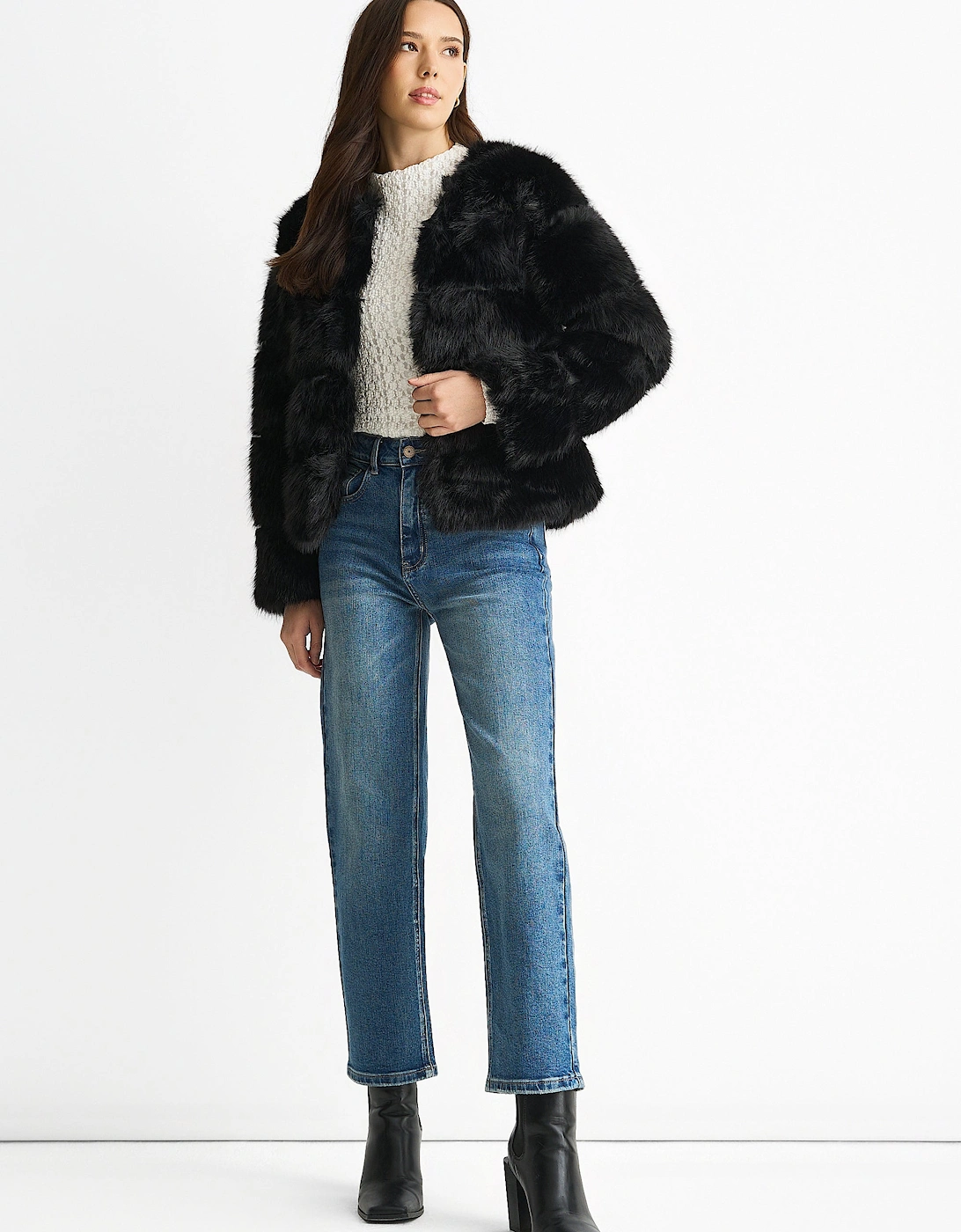 Black Soft Touch Fur Jacket