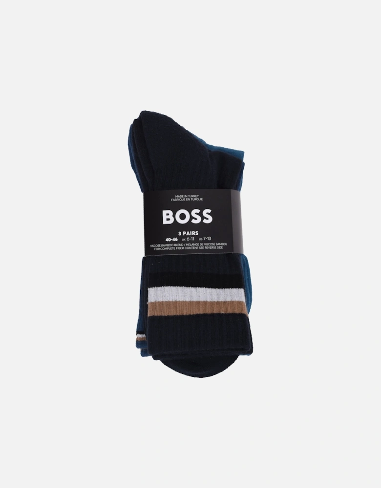 Boss Black Rib Iconic Socks Blue/Navy
