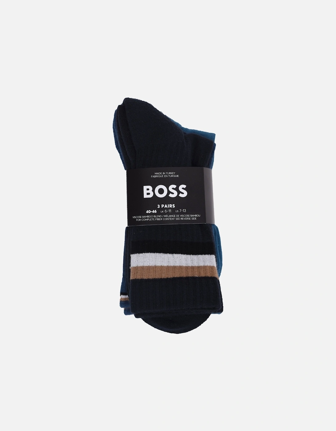 Boss Black Rib Iconic Socks Blue/Navy, 3 of 2