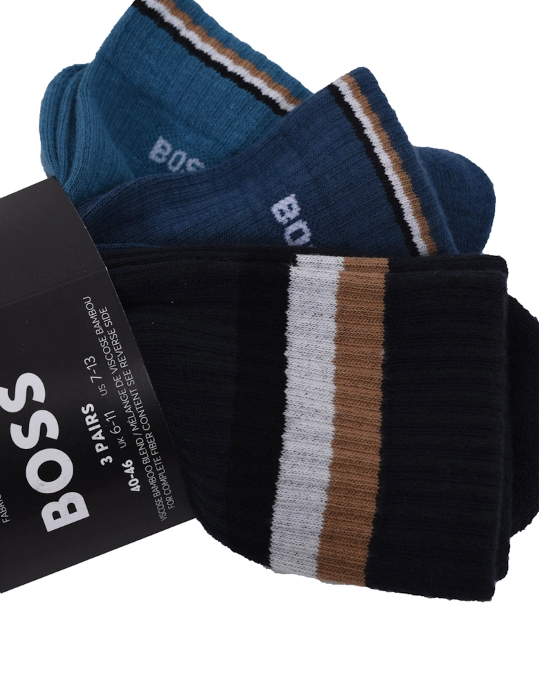 Boss Black Rib Iconic Socks Blue/Navy
