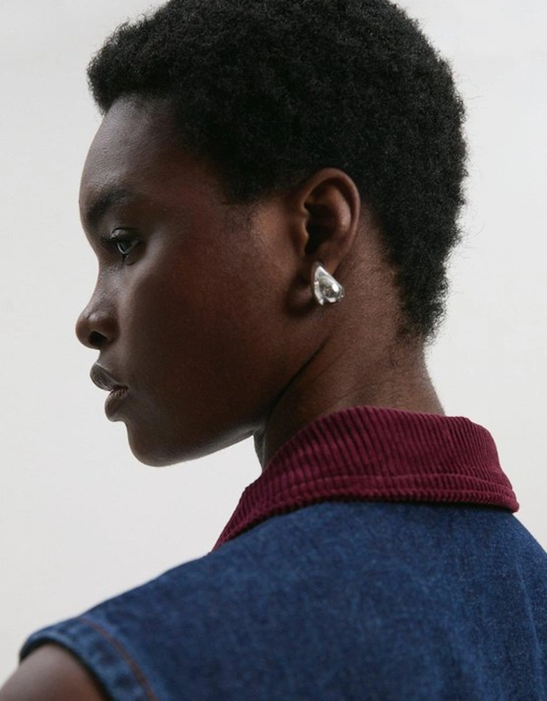 Denim and Cord Mix Mini Dress