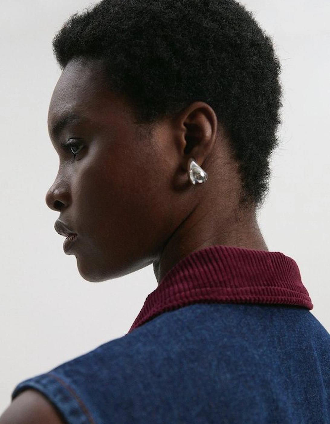 Denim and Cord Mix Mini Dress