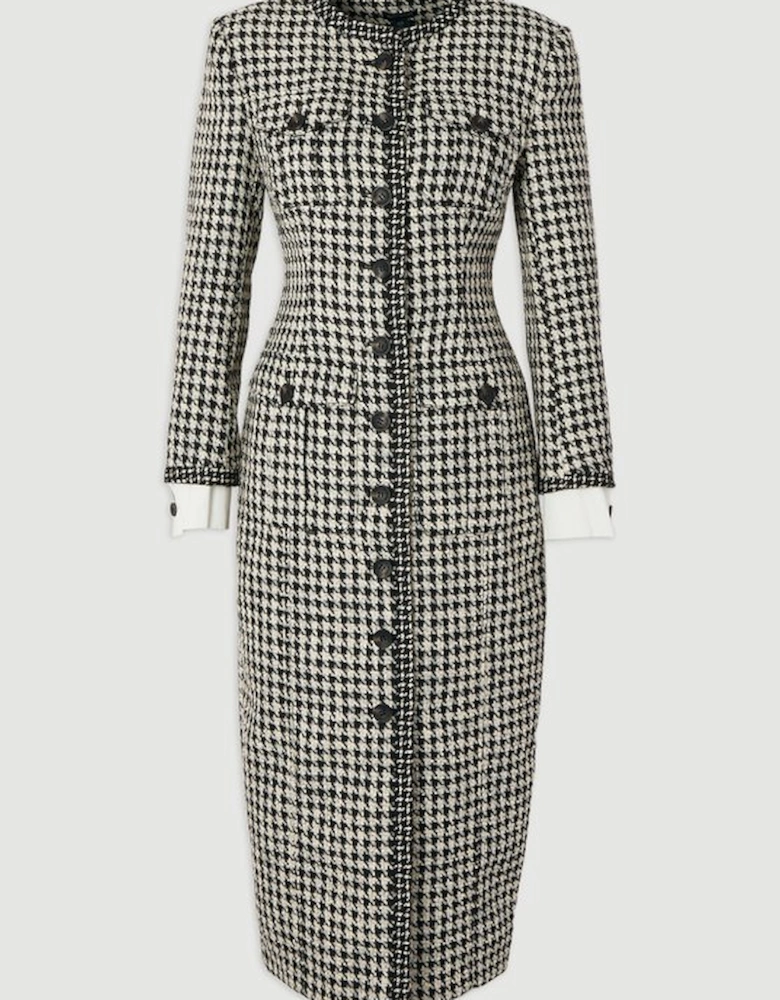 Tailored Pocket Front Midi Dress