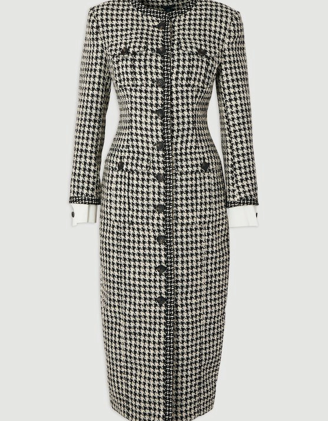 Tailored Pocket Front Midi Dress