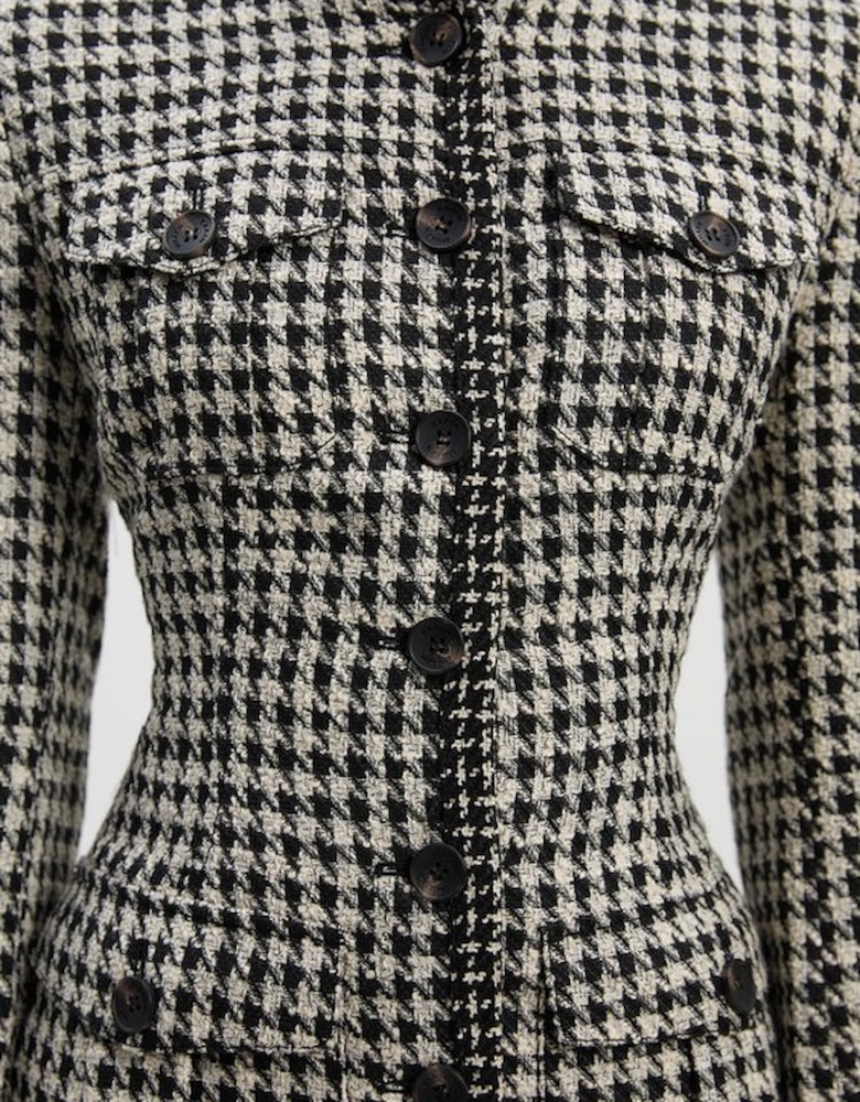 Tailored Pocket Front Midi Dress