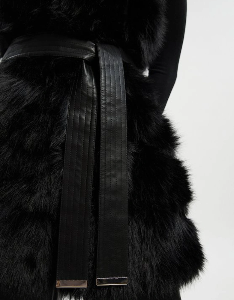 Faux Fur Panelled Gilet