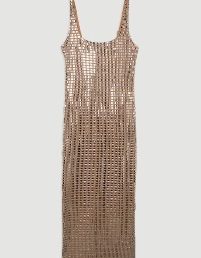 Petite Premium Crystal Embellished Jersey Midi Dress