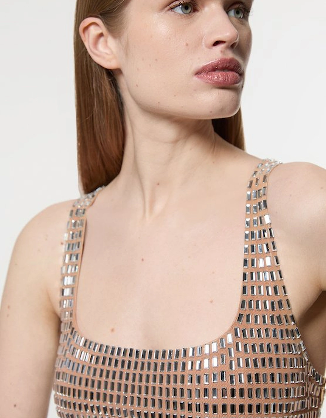 Petite Premium Crystal Embellished Jersey Midi Dress