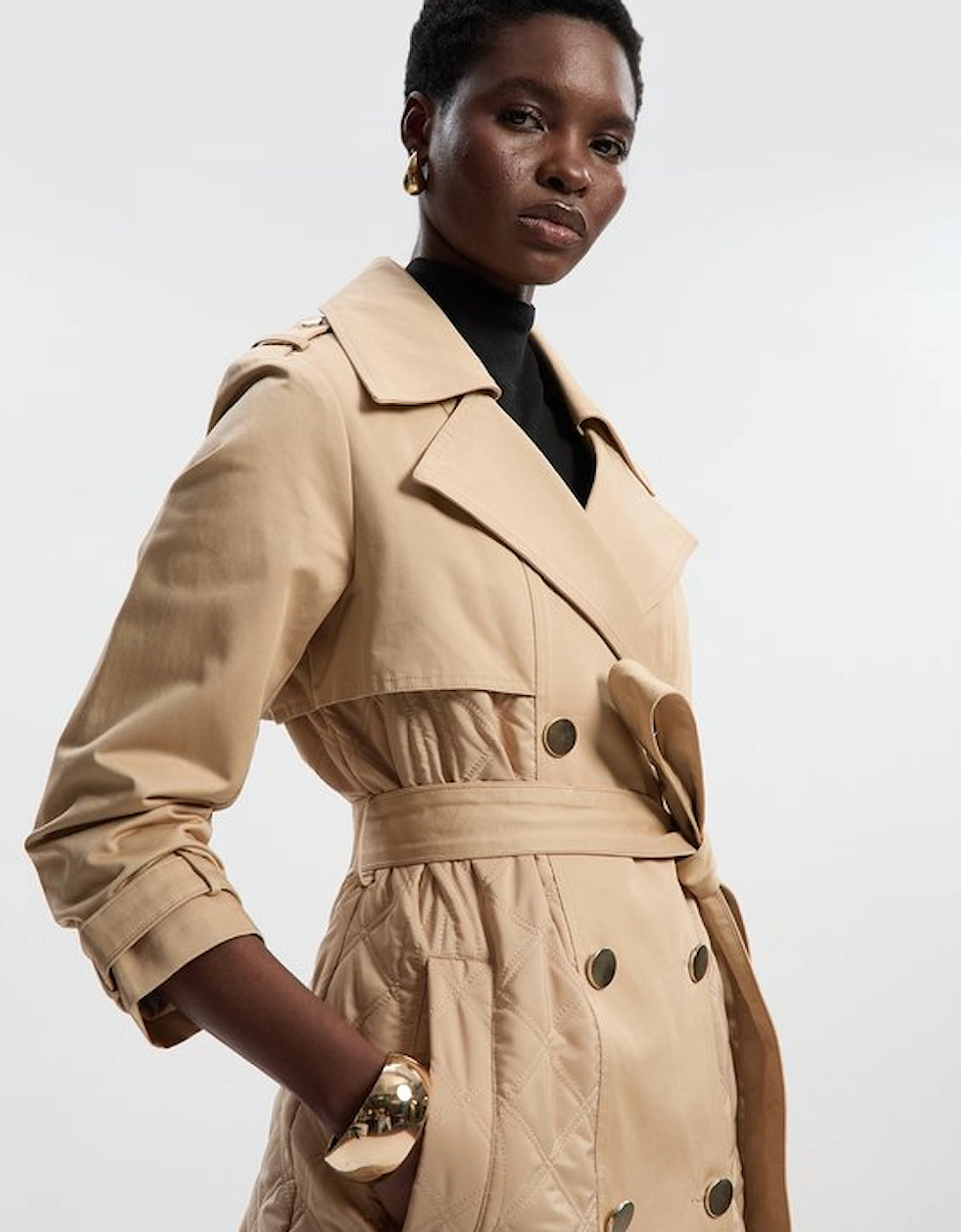 Quilted Trench Coat