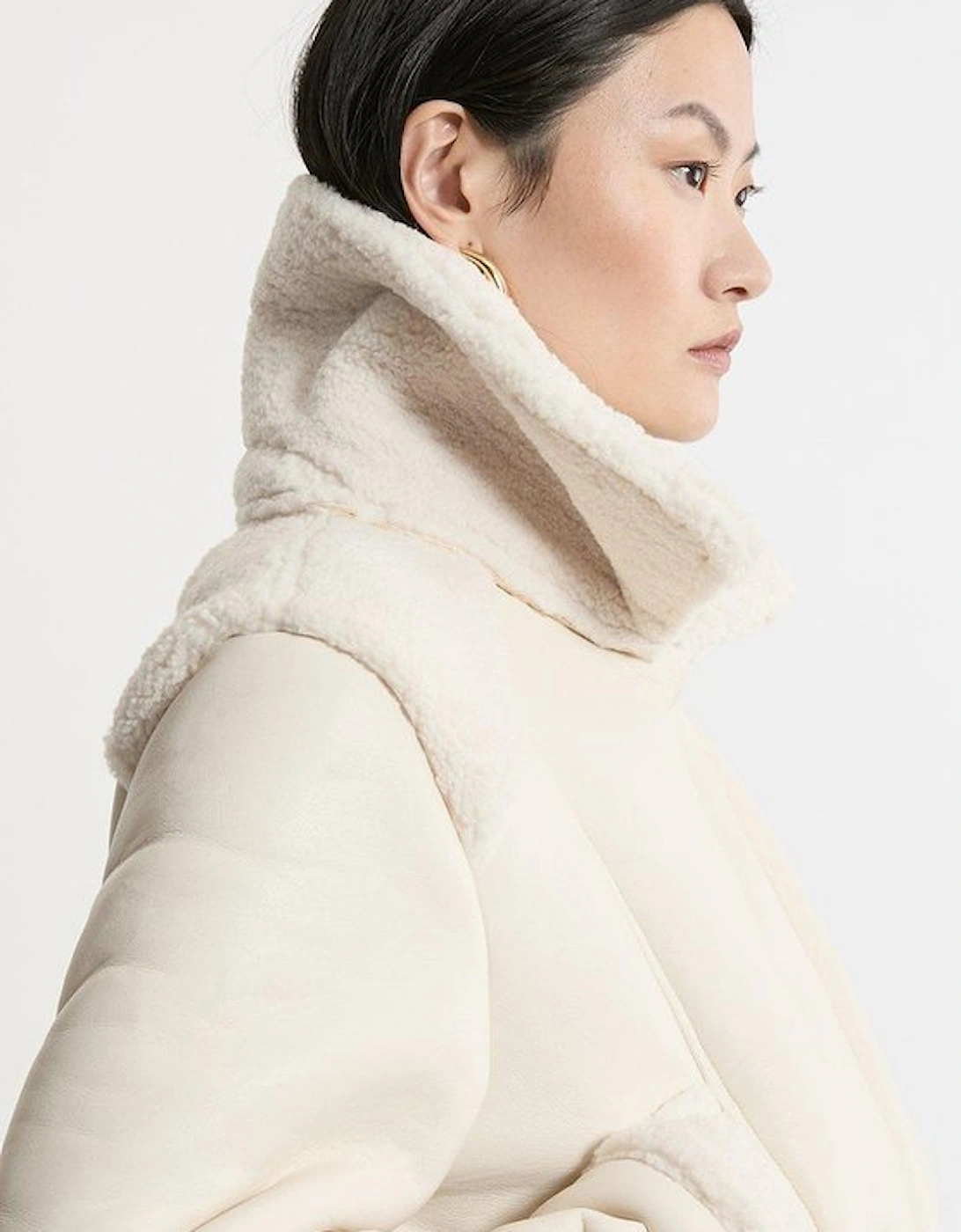 Faux Fur Aviator Crop Jacket