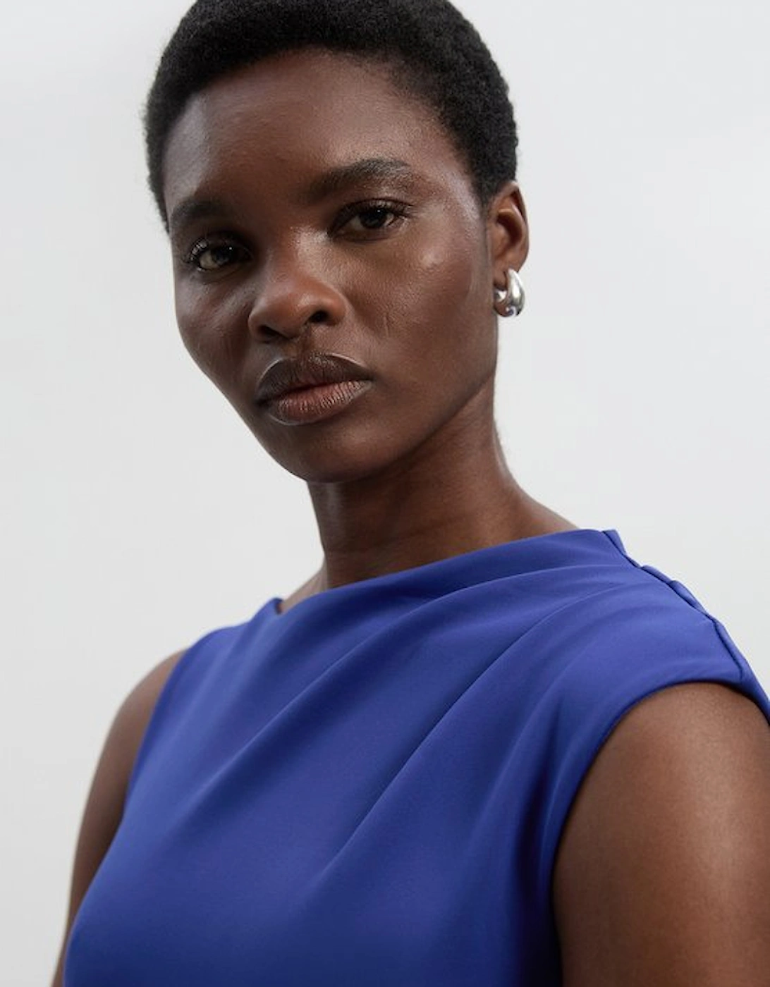 Scuba Drama Ruffle Hem Woven Maxi Dress