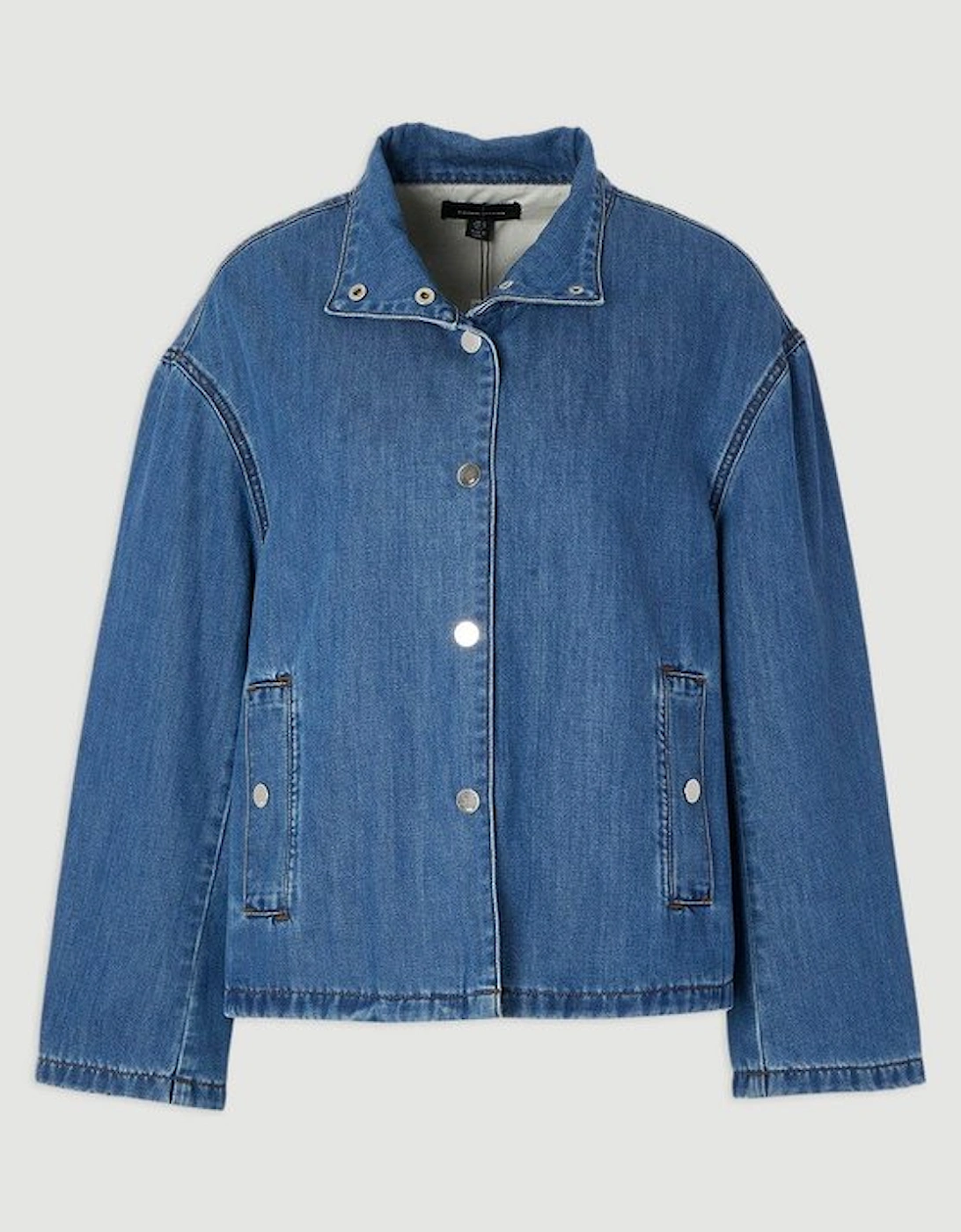 Denim Funnel Neck Jacket