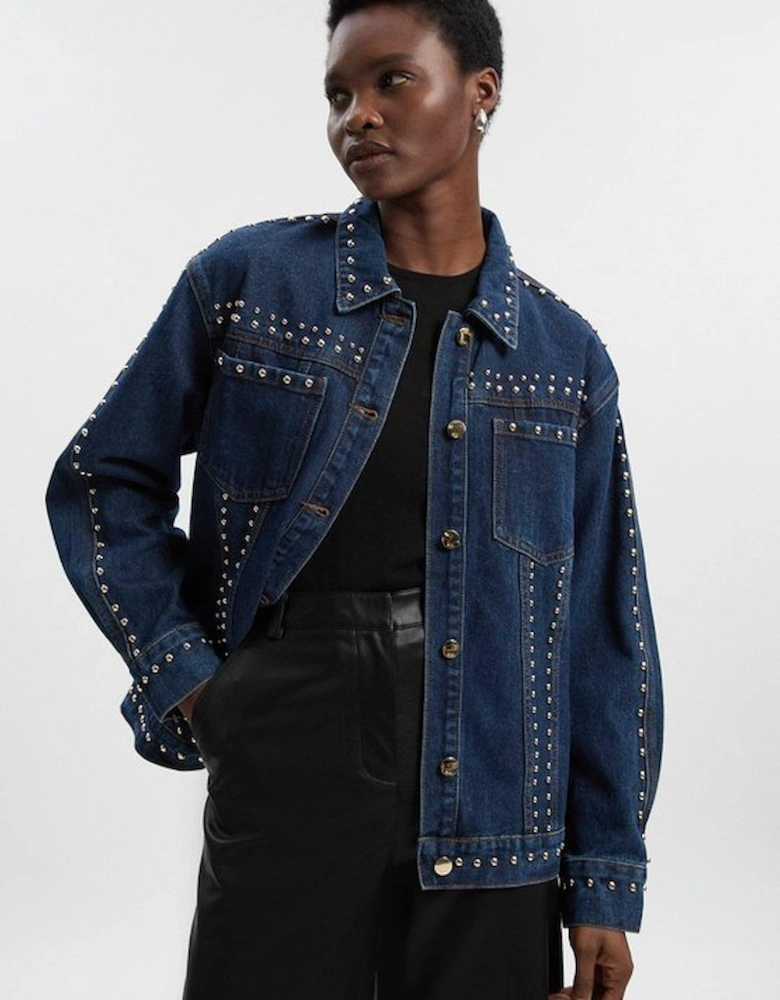 Denim Studded Jacket