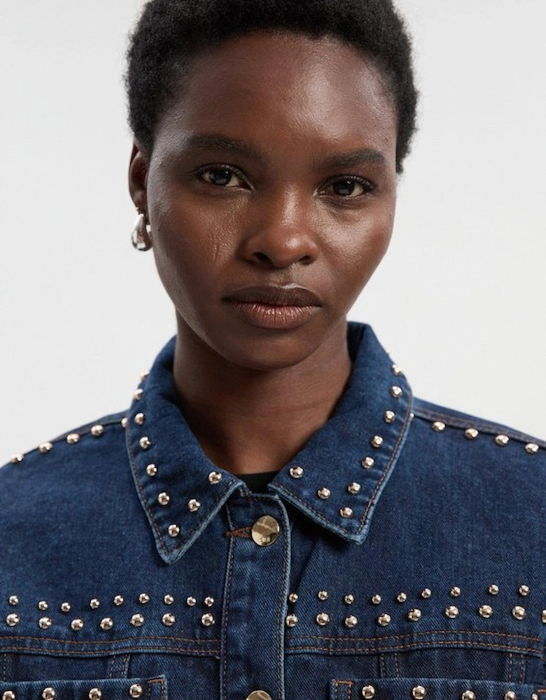 Denim Studded Jacket