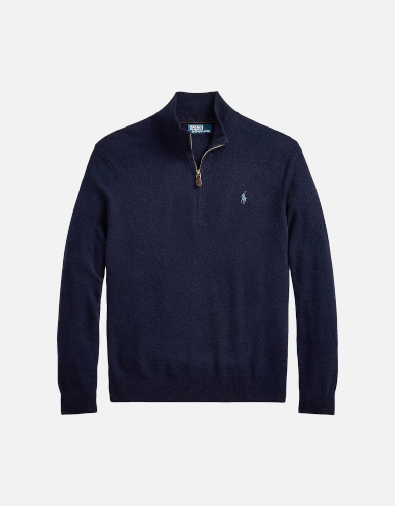 Half Zip Merino Sweater 001 Hunter Navy