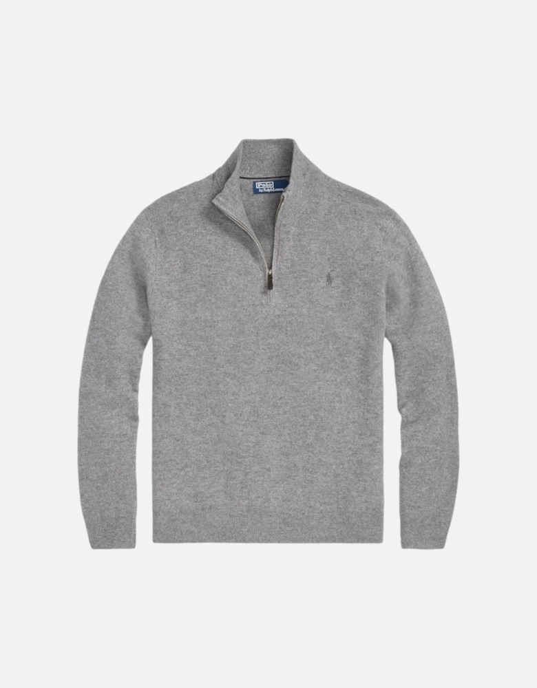 Half Zip Merino Sweater 009 Fawn Grey Heather
