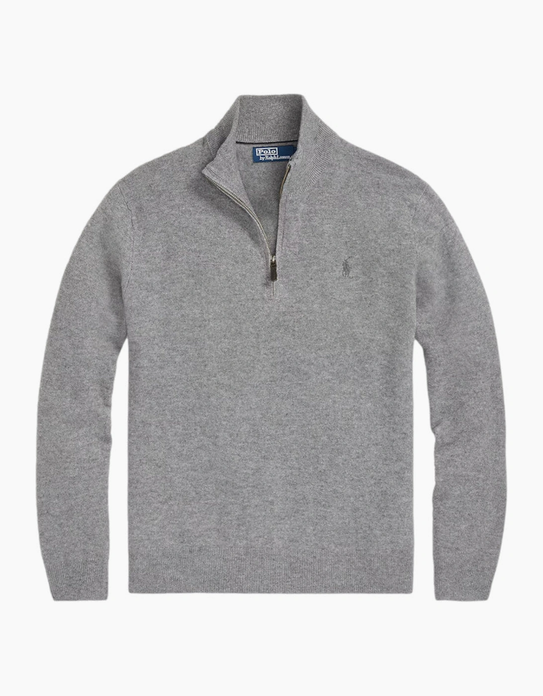 Men's Polo Ralph Lauren Half Zip Merino Sweater 009 Fawn Grey Heather - Size: 44