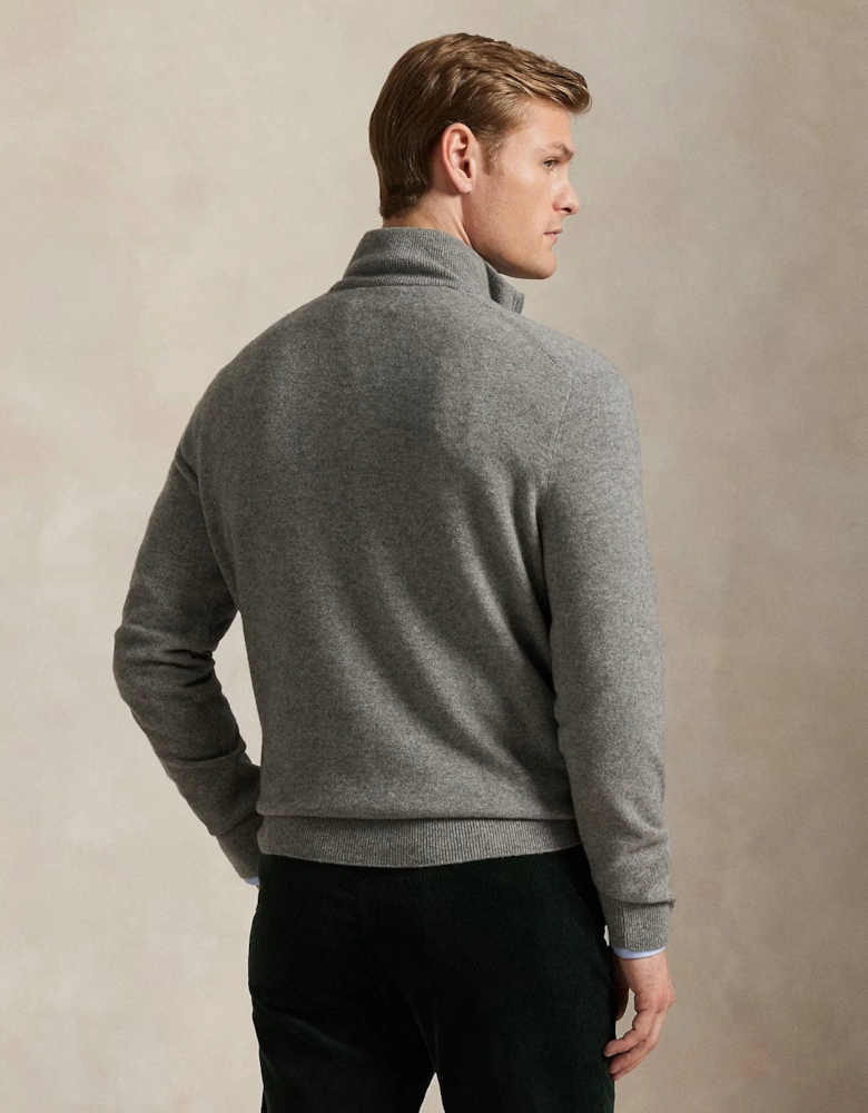 Half Zip Merino Sweater 009 Fawn Grey Heather
