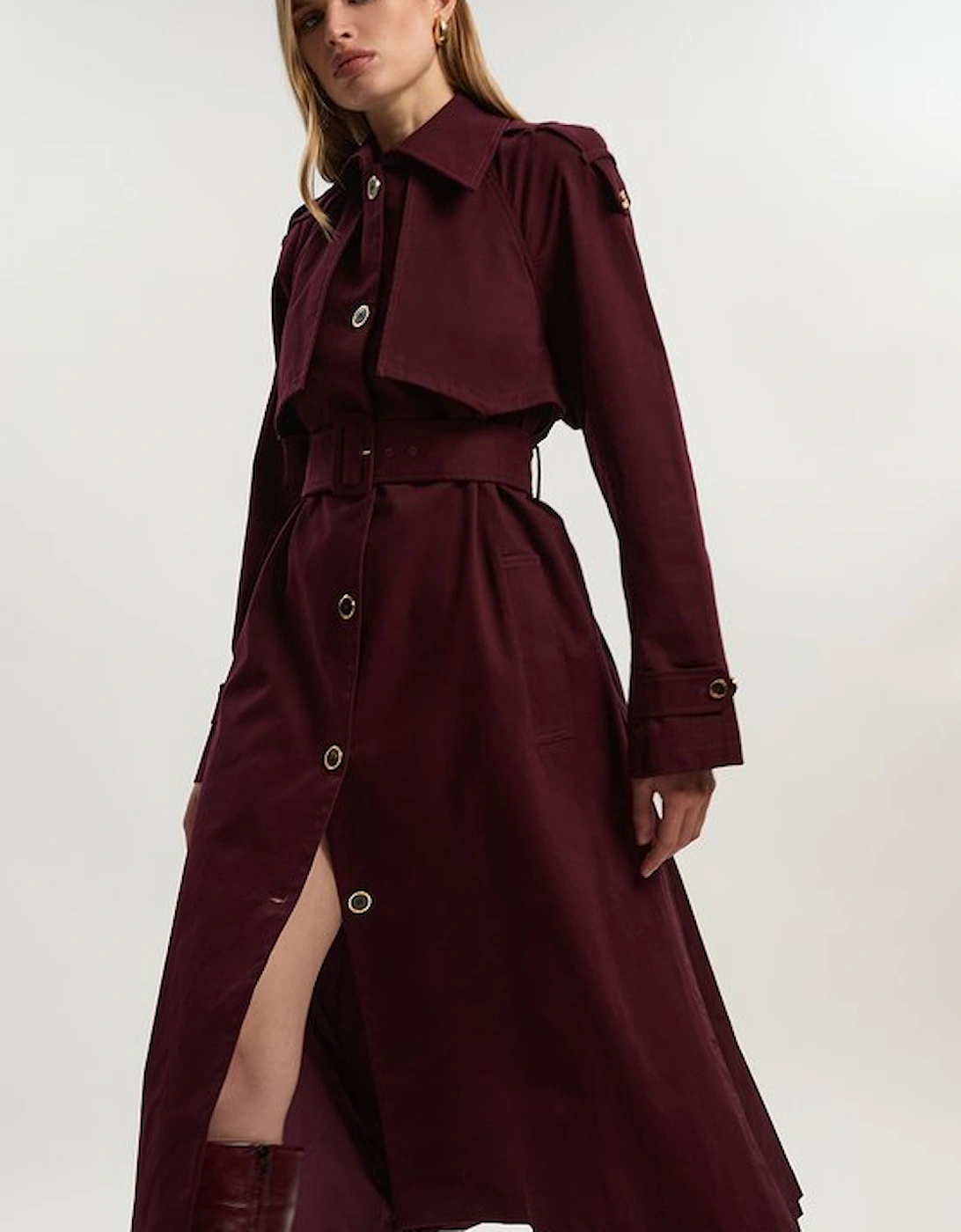 Pleated Back Trench Coat