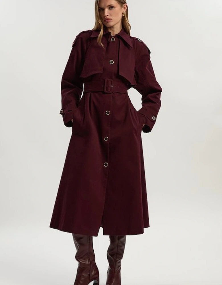 Pleated Back Trench Coat
