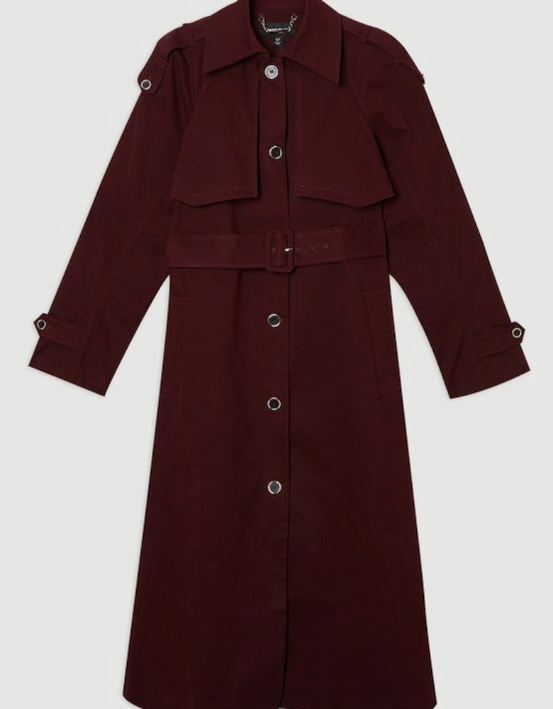 Pleated Back Trench Coat