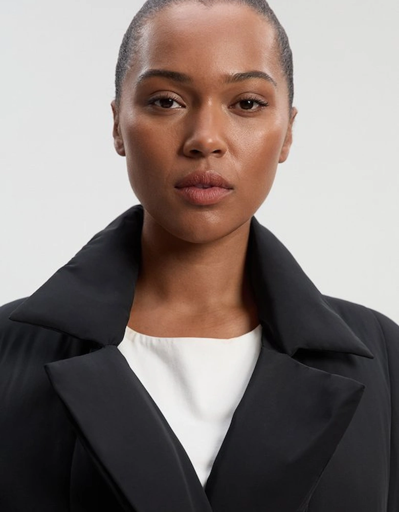 Plus Size Clean Padded Belted Midi Coat