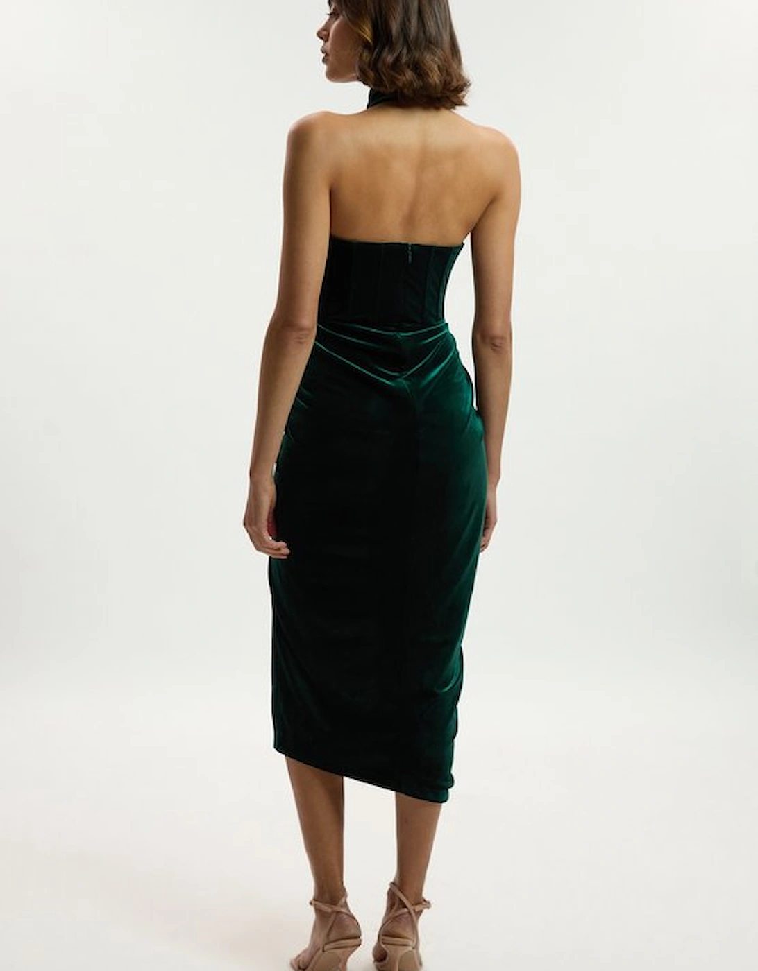 Tall Tailored Velvet Halter Neck Maxi Dress