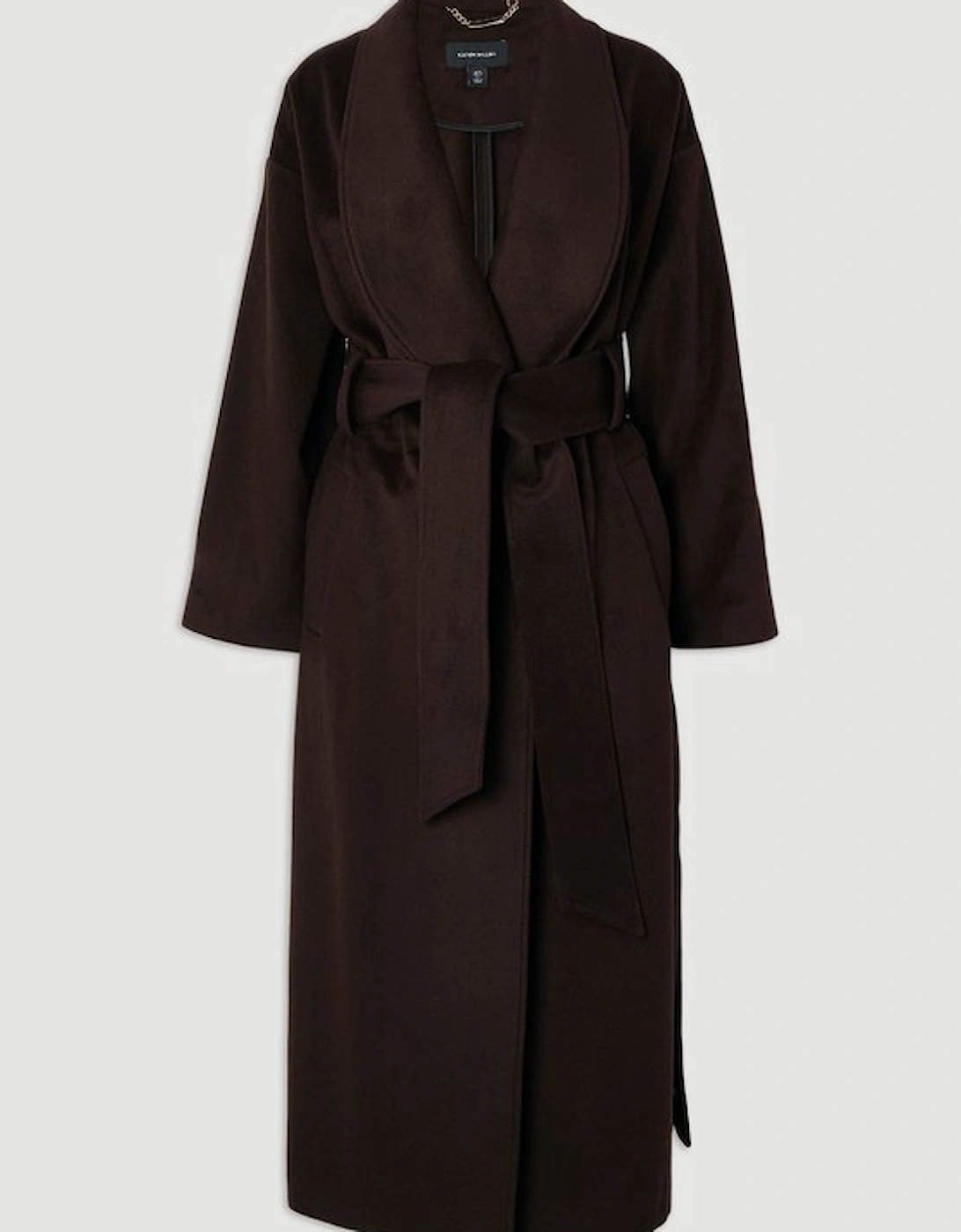 Wool Double Breasted Tailored Midi Coat