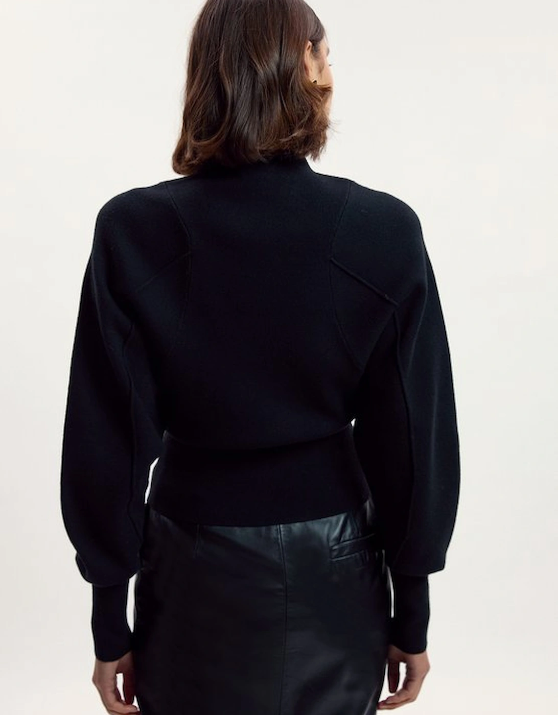 Wool Look Rounded Sleeve Knit Top