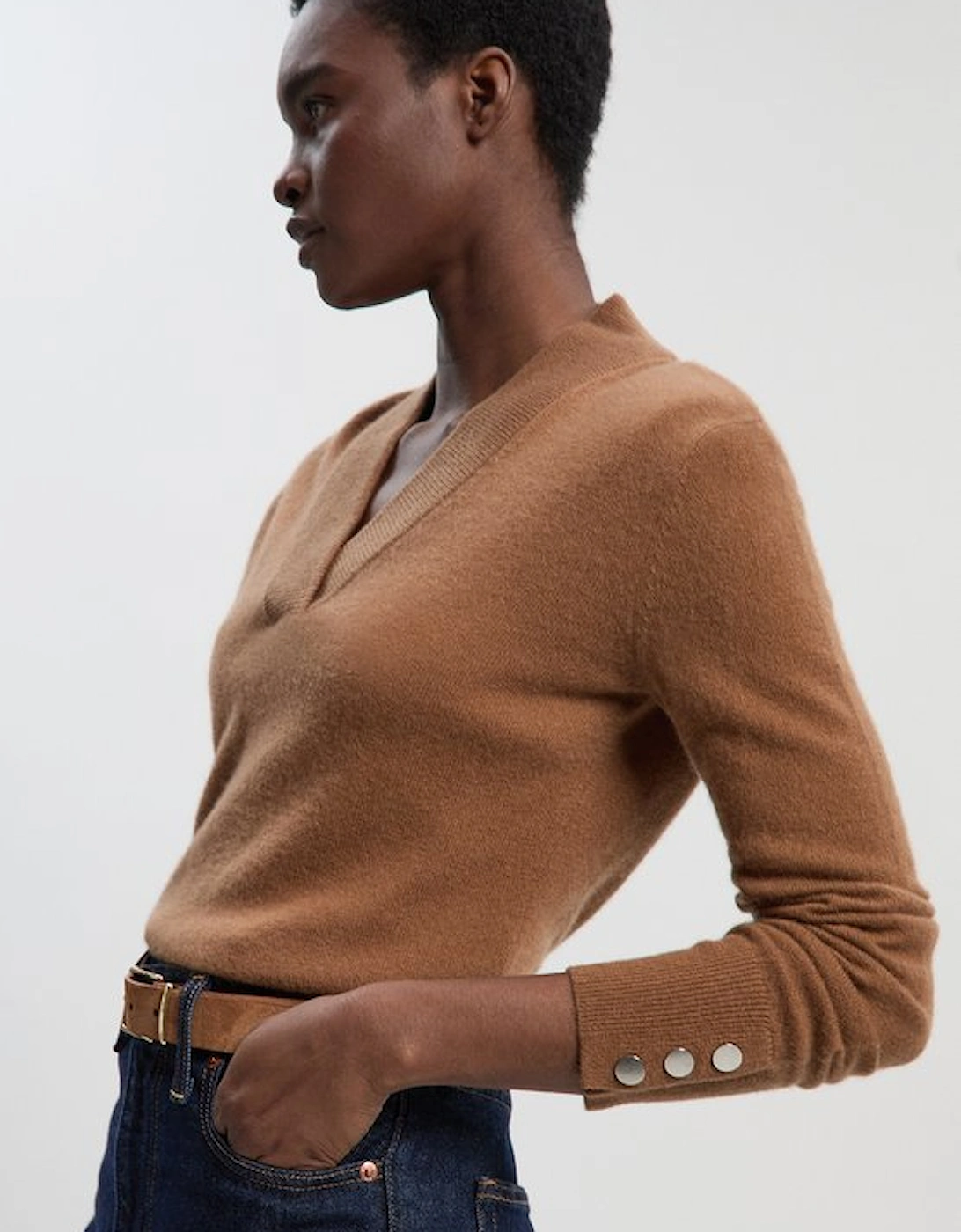 Cashmere V Neck Knitted Jumper