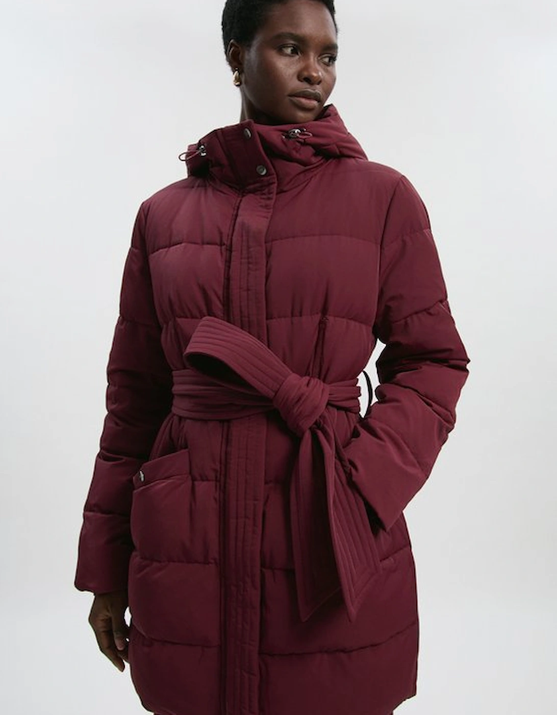 Real Down Belted Midi Coat, 4 of 3