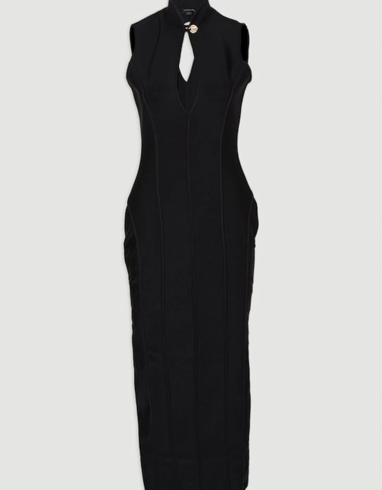 Figure Form Bandage Sleeveless Pencil Knit Maxi Dress