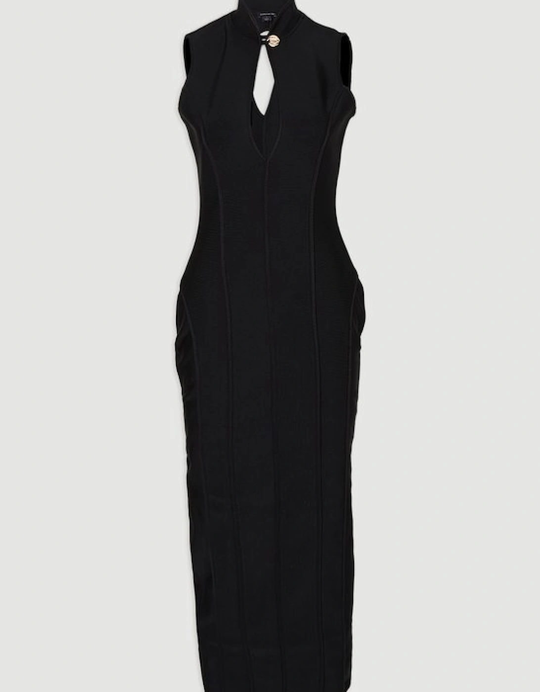 Figure Form Bandage Sleeveless Pencil Knit Maxi Dress