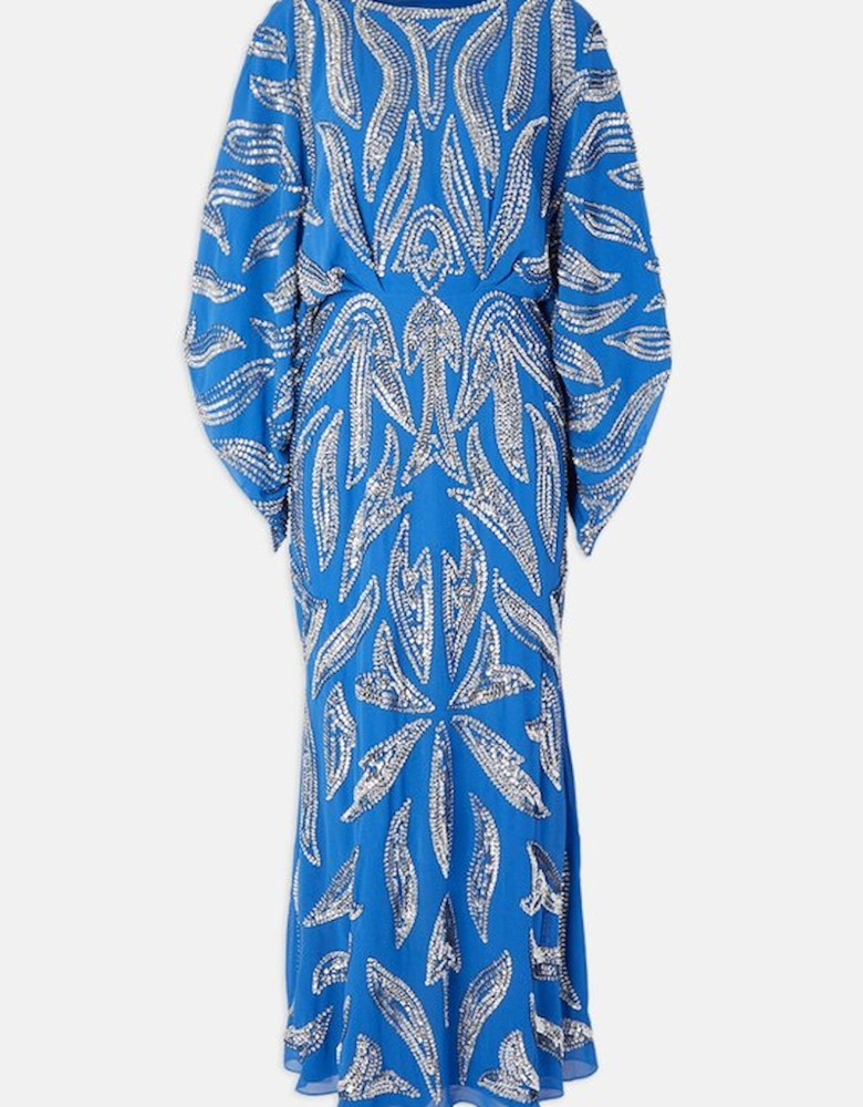 Kimono Sleeve Embellished Maxi Dress
