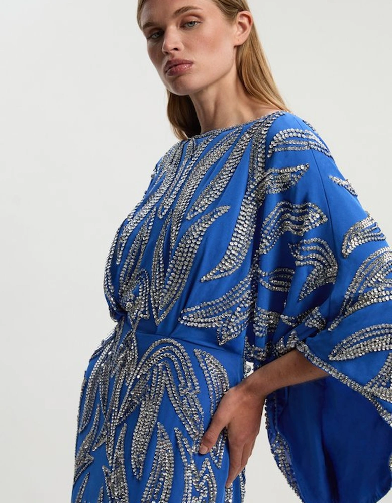 Kimono Sleeve Embellished Maxi Dress