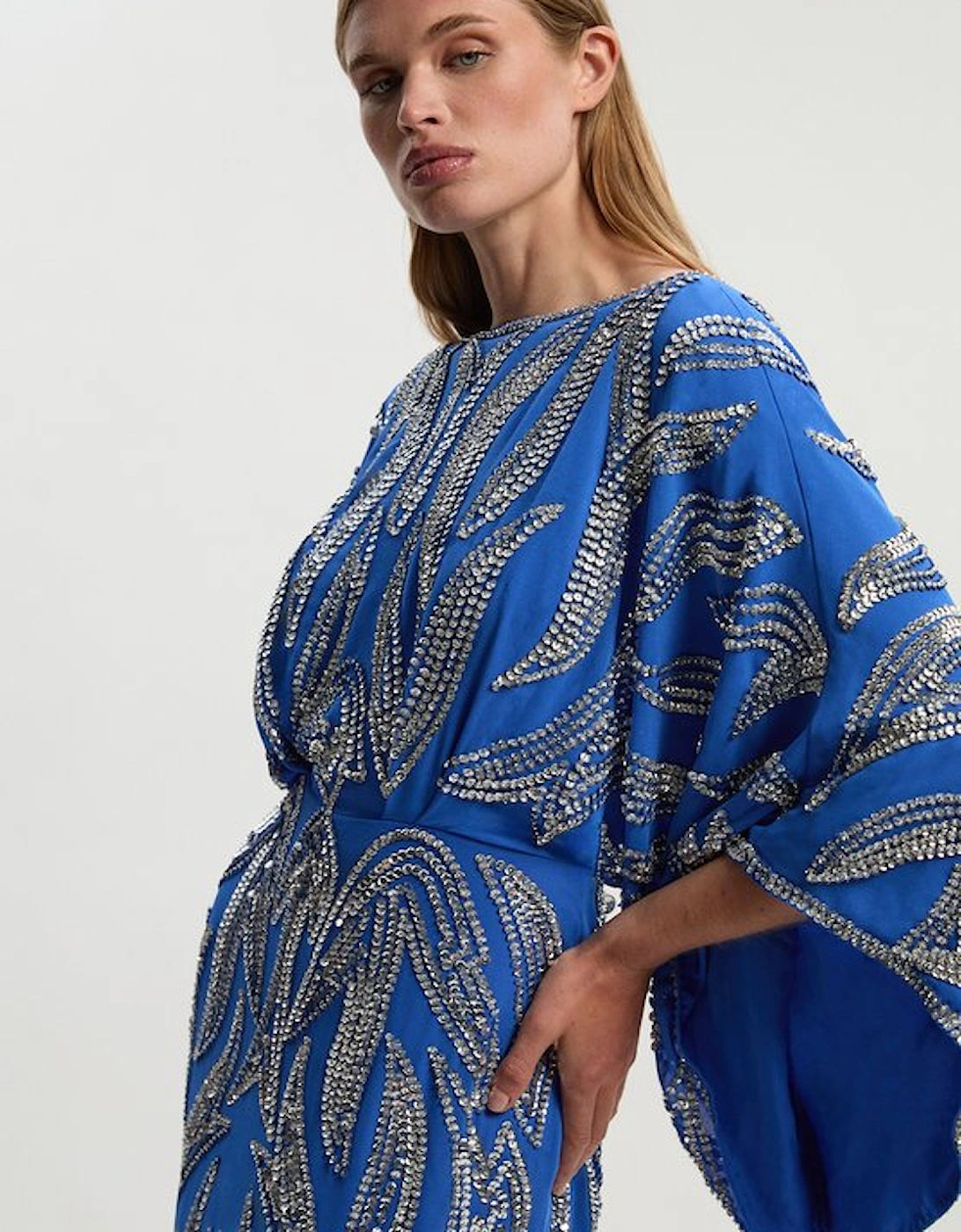 Kimono Sleeve Embellished Maxi Dress
