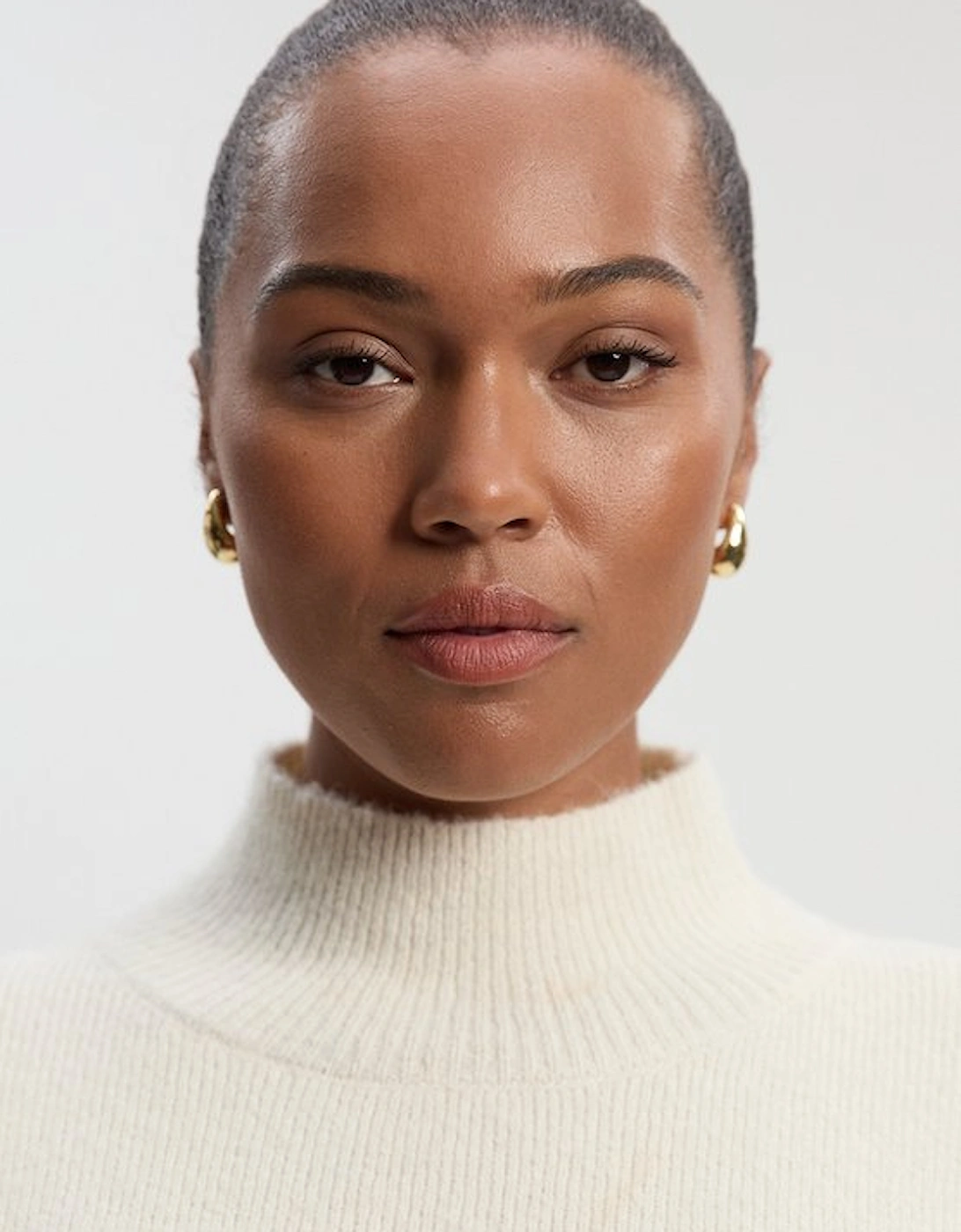 Plus Size Wool Blend Cosy Funnel Neck Jumper