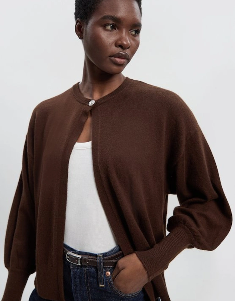 Cashmere Wool Blend Knit Cardigan