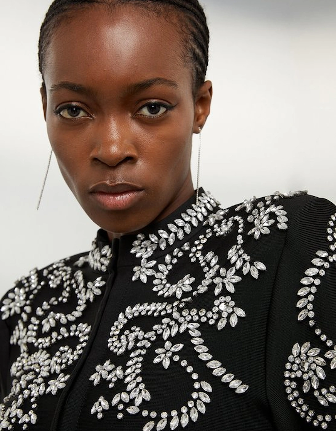 Figure Form Bandage Embellished Knit Jacket