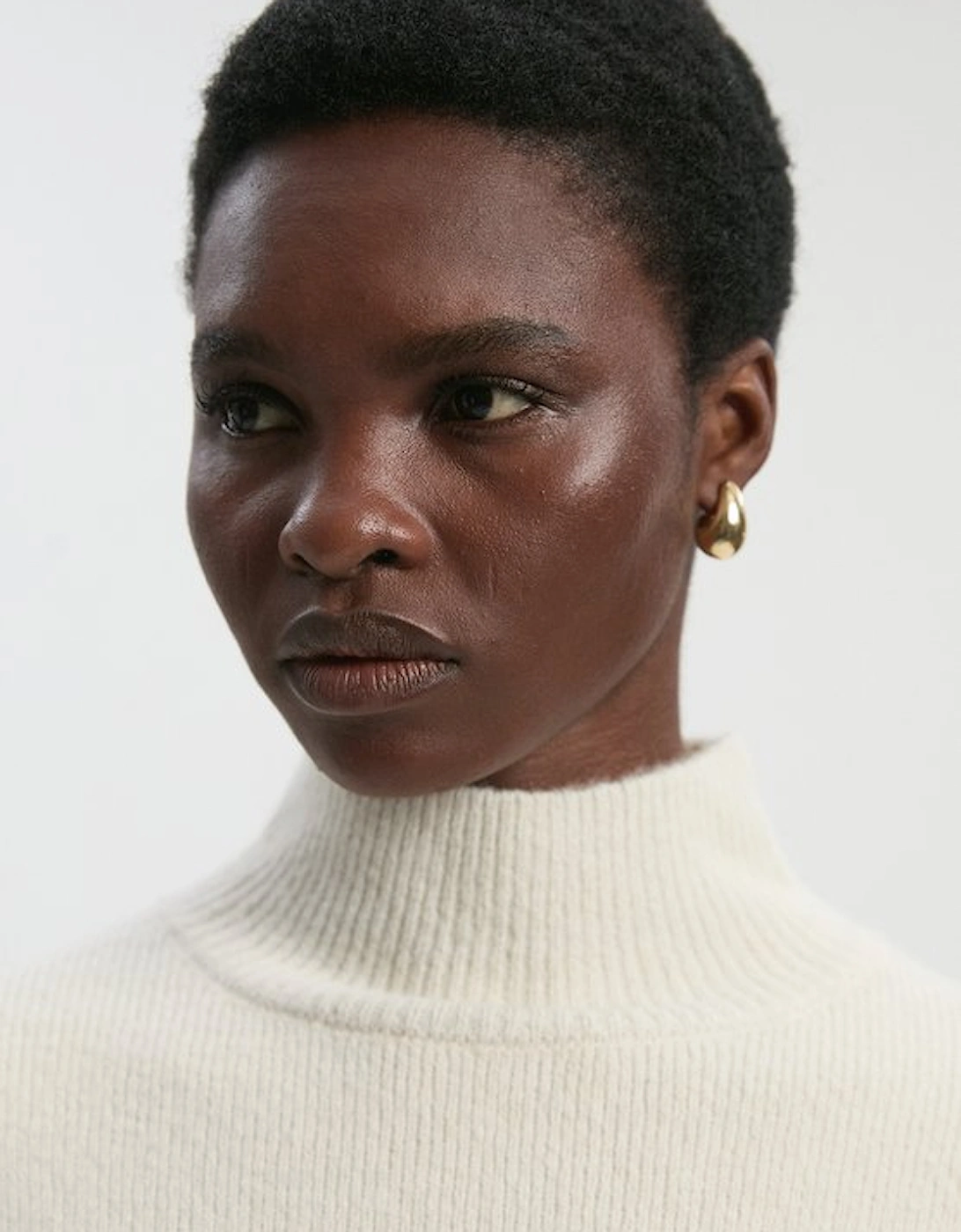 Wool Blend Cosy Funnel Neck Jumper