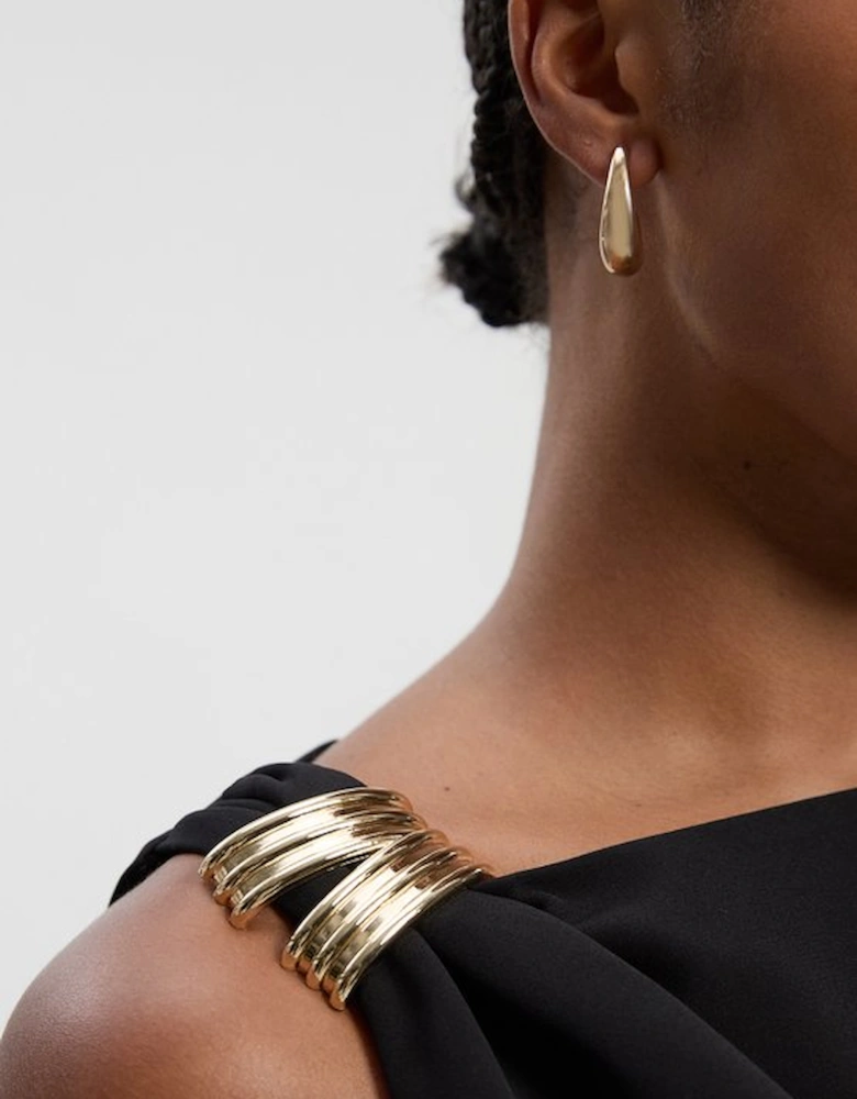 Plus Size Soft Tailored Trim Detail Asymmetric Top