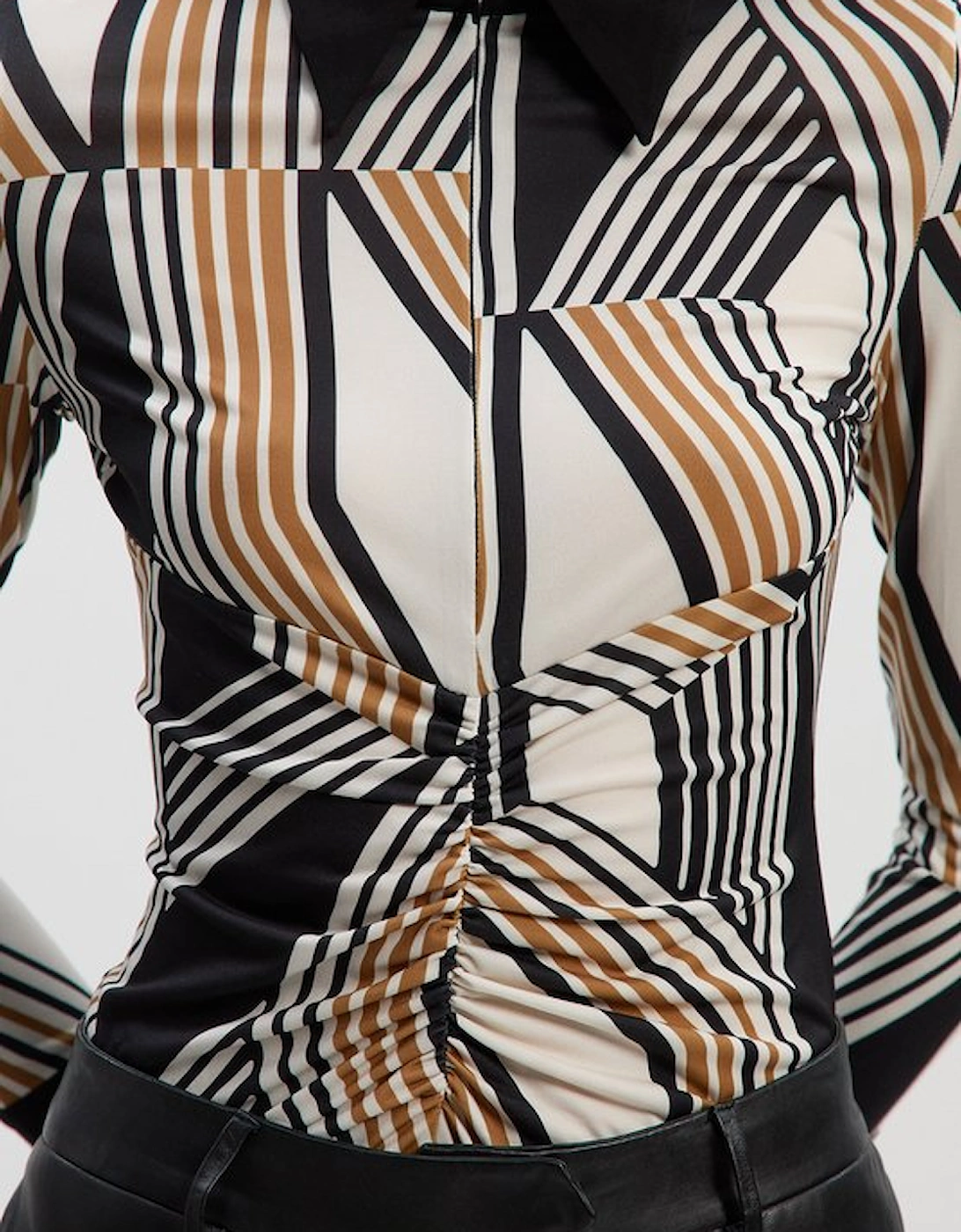 Geo Print Crepe Shirt